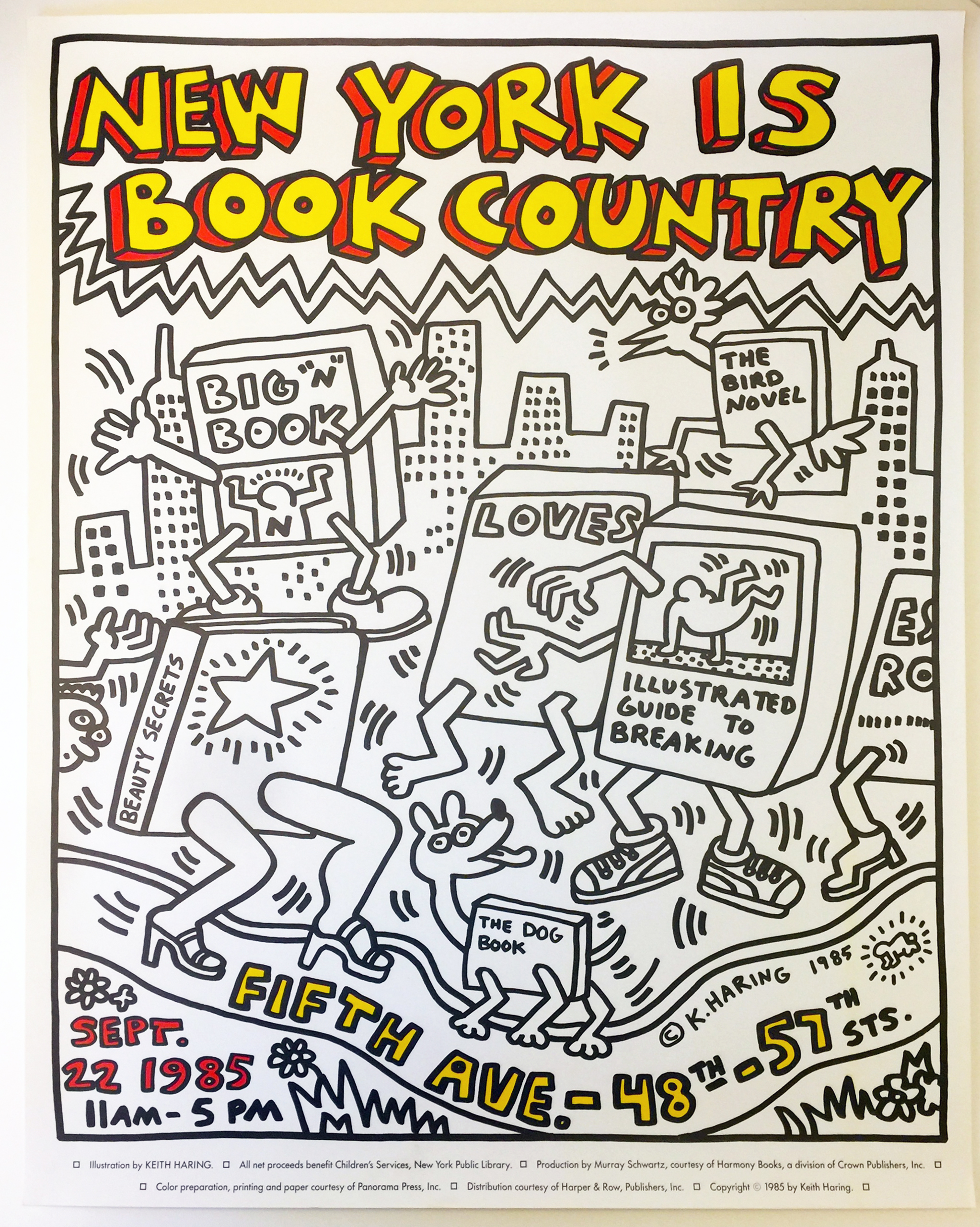 New york is book unty as new poster by keith haring st edition artnbspnbspprintnbspnbspposter mg books