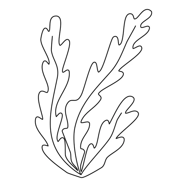 Sea aquarium water plant seaweed underwater planting doodle style flat stock vector by iuliian