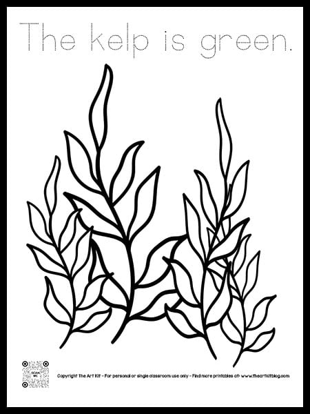 Green kelp coloring pages dotted font â the art kit