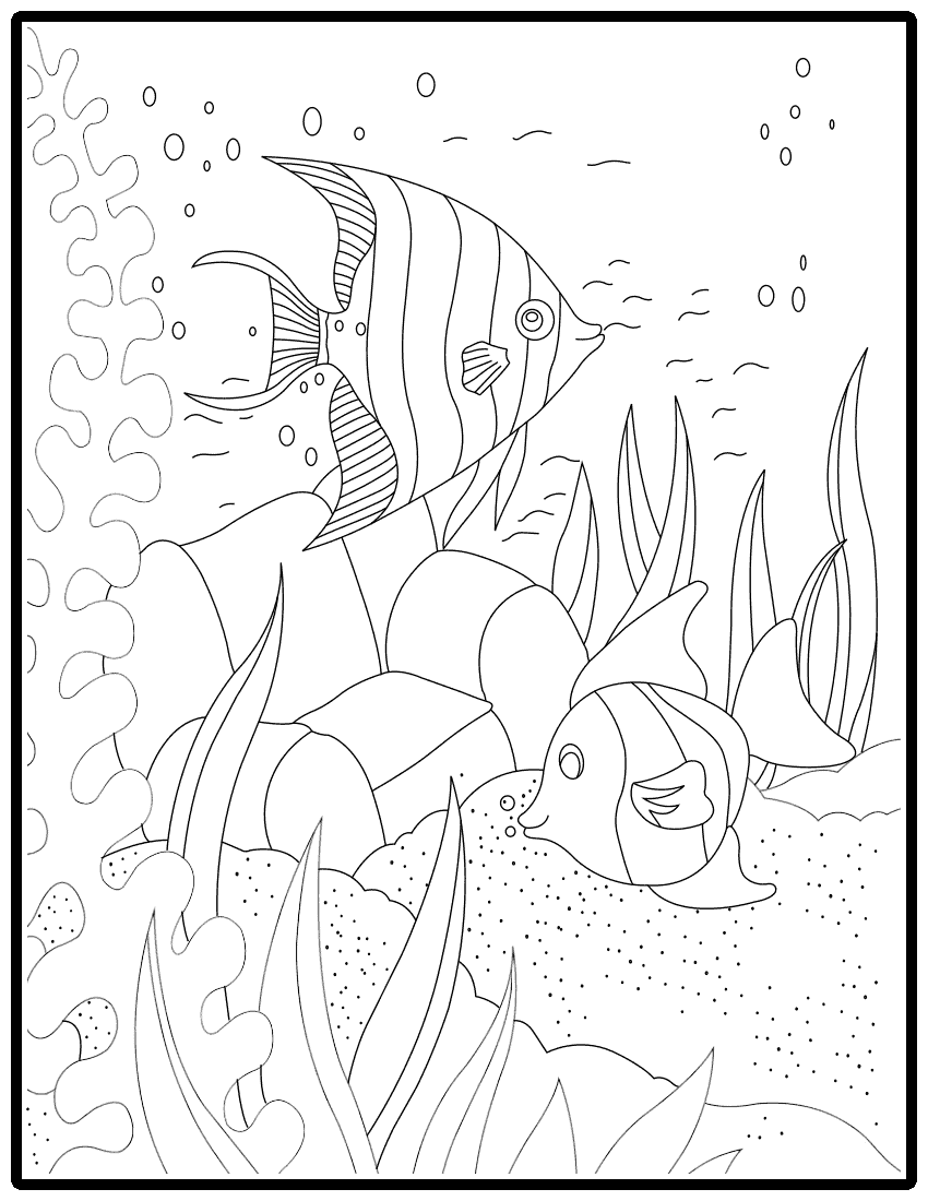 Fish coloring pages download or print pdf
