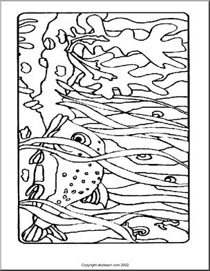 Coloring page kelp forest