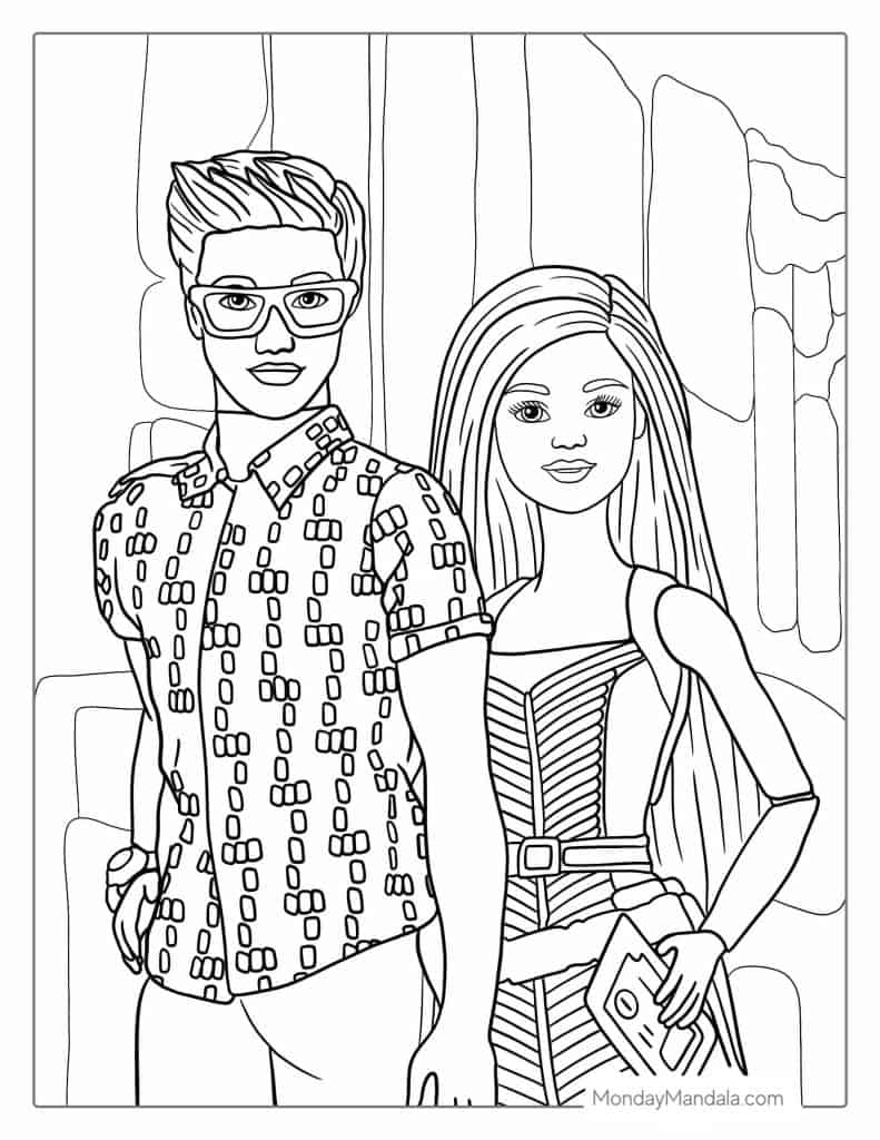 Barbie coloring pages free pdf printables