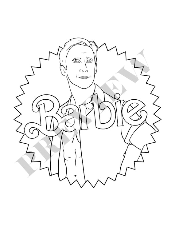 Barbie movie coloring page bundle weird barbie margot robbie ken allan coloring books for adults teens children download now