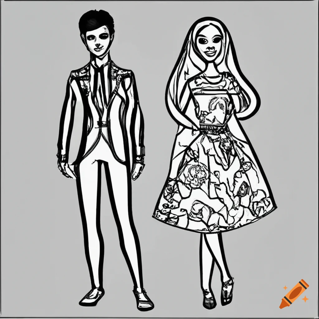 A barbie coloring page with fine lines for professions on