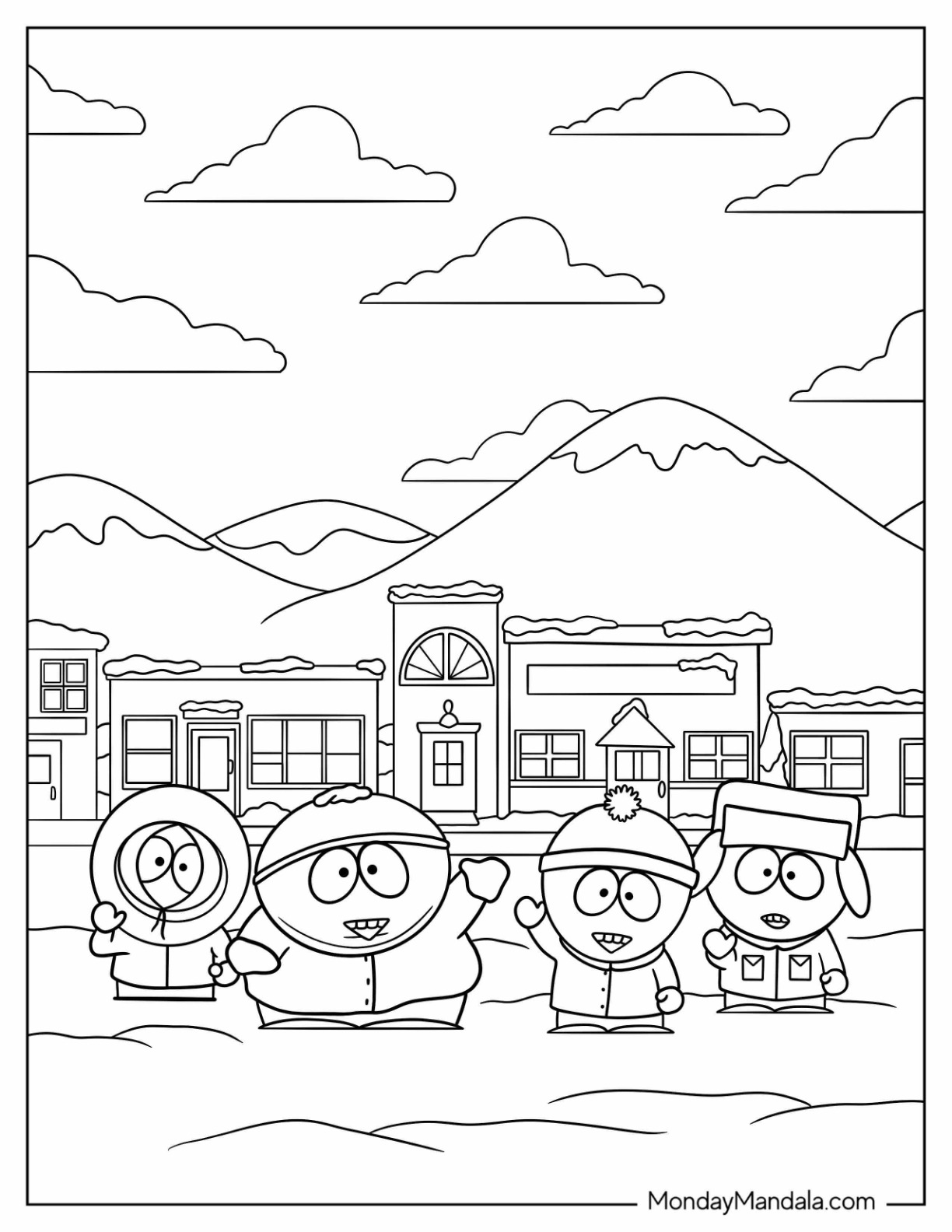 Cartoon coloring pages free pdf printables