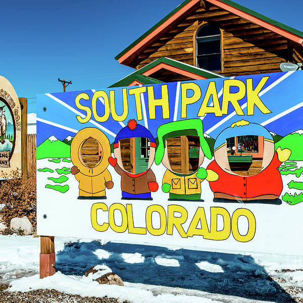 Colorado south park kenny stan kyle and cartman sign art print by aloha art