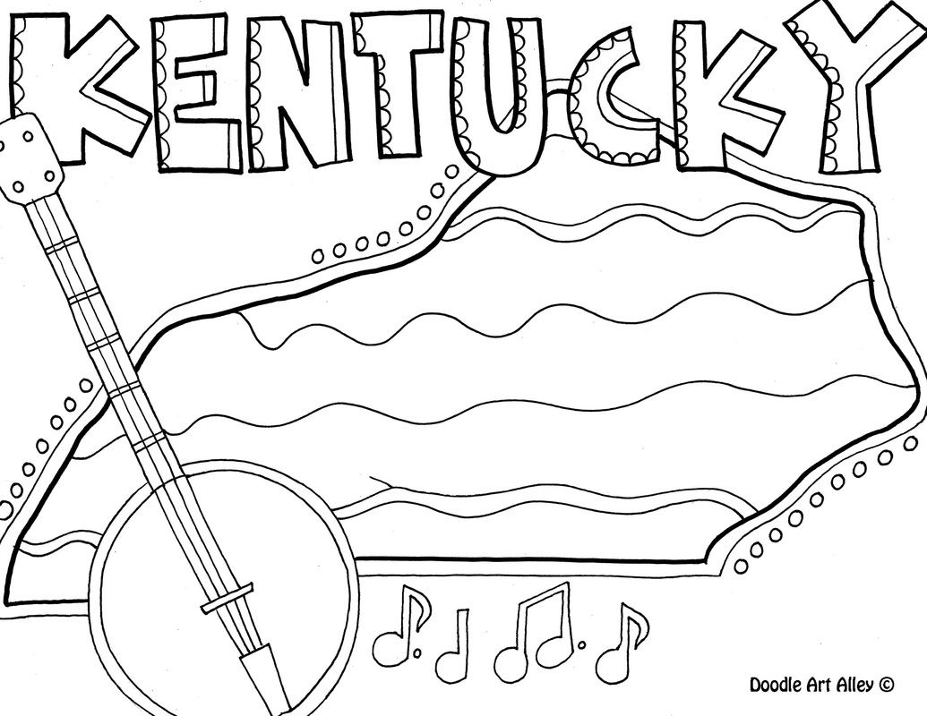 Kentucky state coloring page detailed coloring pages coloring pages coloring book pages