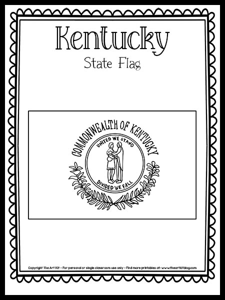 Kentucky state flag coloring page free printable â the art kit