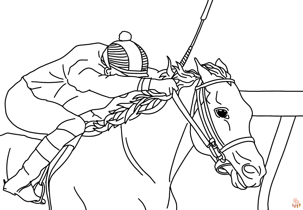 Excitement of kentucky derby with printable coloring pages