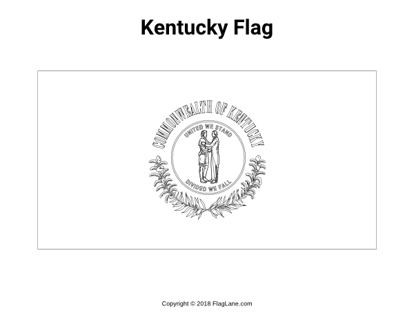 Free kentucky flag coloring page