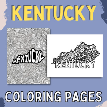 Kentucky coloring pages state name shape floral mandala by fresh hobby