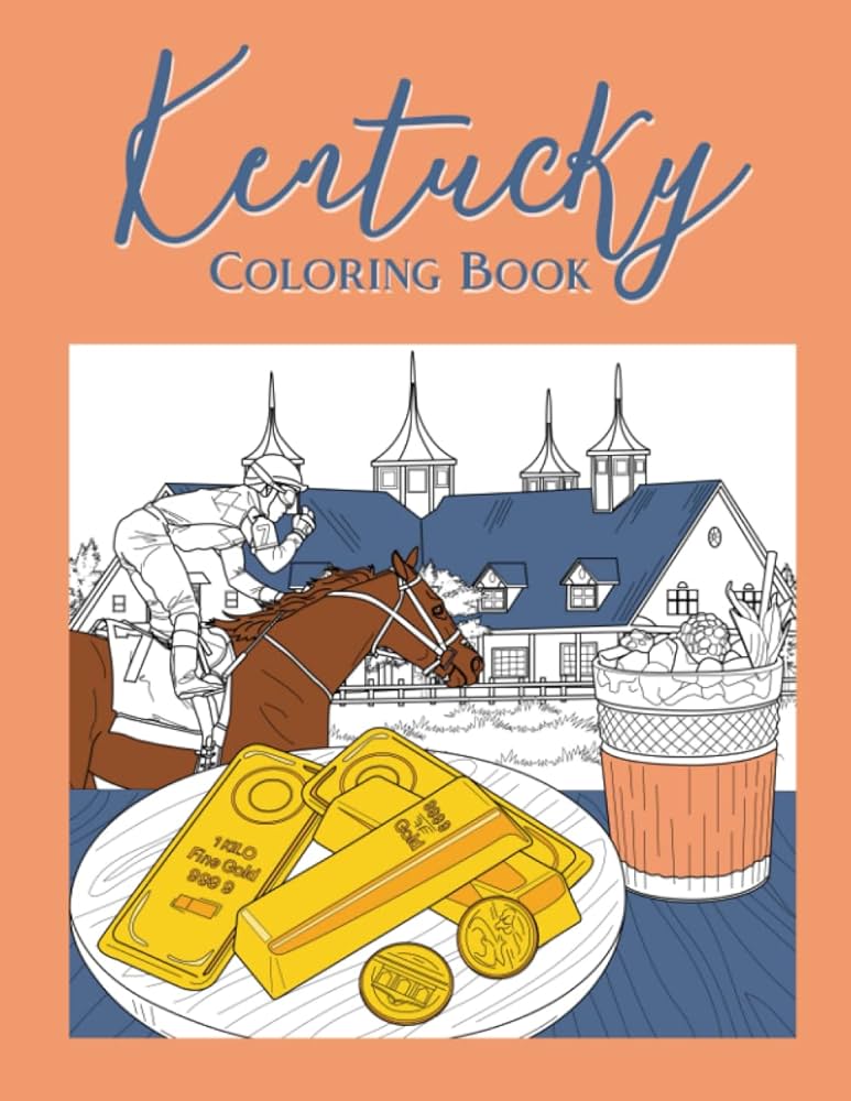 Kentucky coloring book adult by publishing paperland