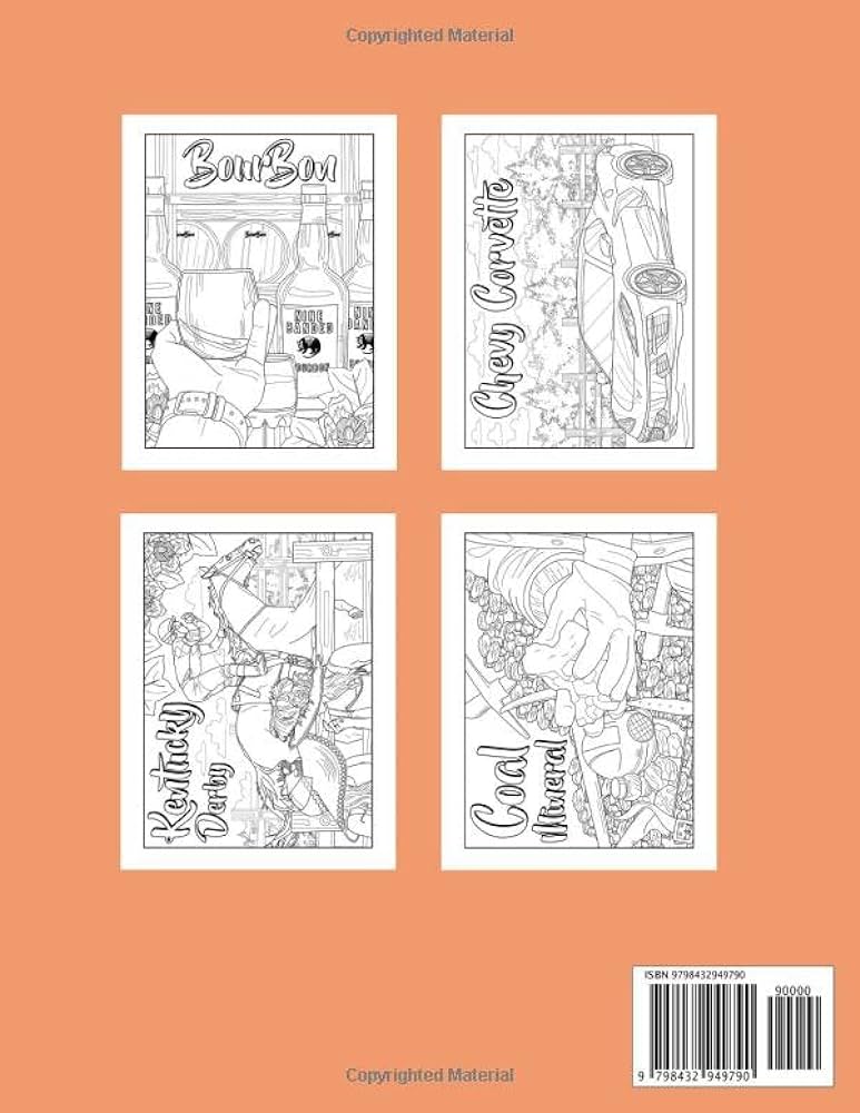 Kentucky coloring book adult by publishing paperland