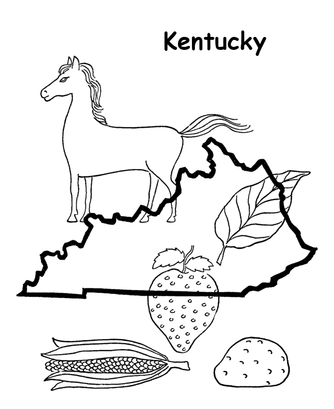 Kentucky state outline coloring page coloring pages disney coloring pages kentucky