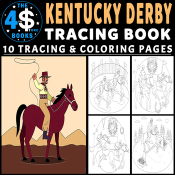 Kentucky derby tracing and coloring pages for kids