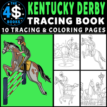 Kentucky derby tracing and coloring pages for kids