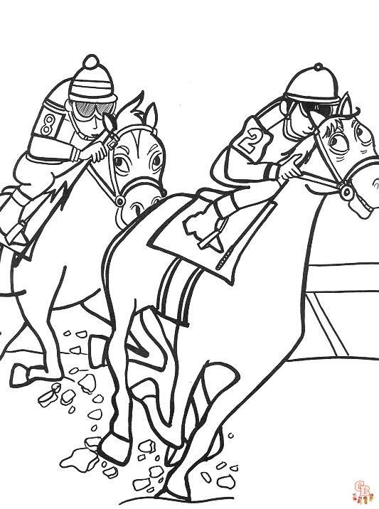 Excitement of kentucky derby with printable coloring pages