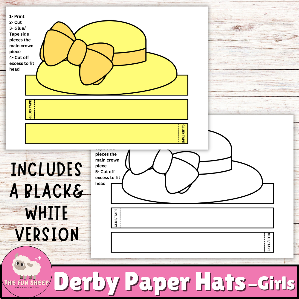 Derby paper hats for girls kentucky derby hats coloring activity