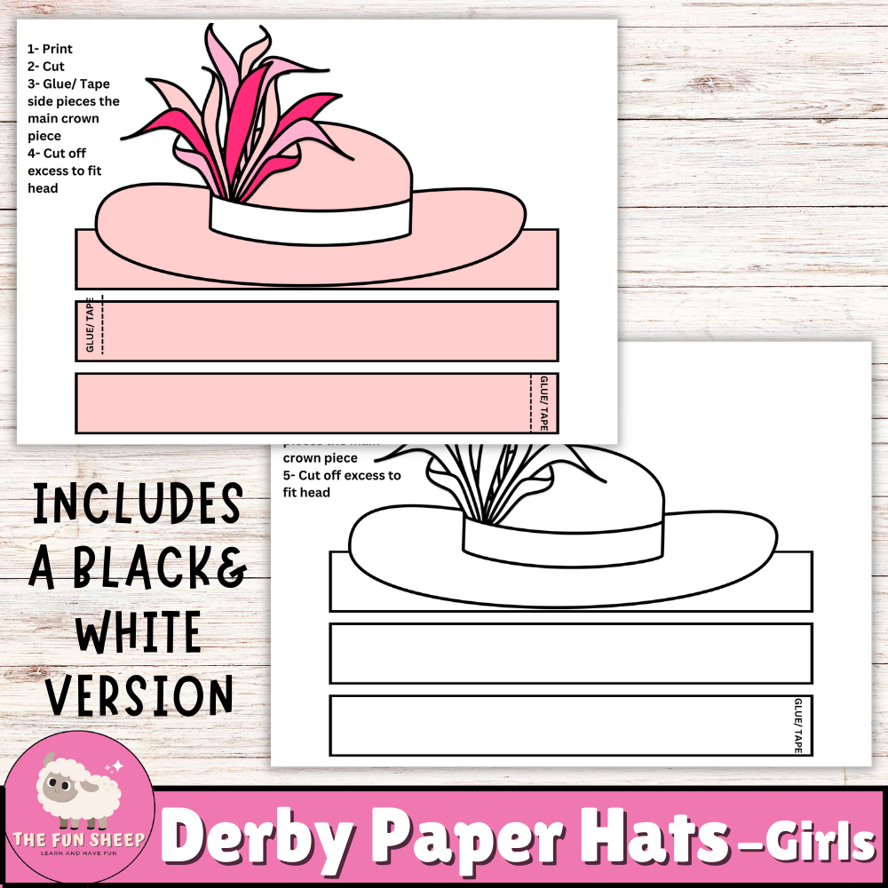 Derby paper hats for girls kentucky derby hats coloring activity