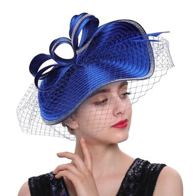 With veil derby hats solid color kentucky headband new church hats lady