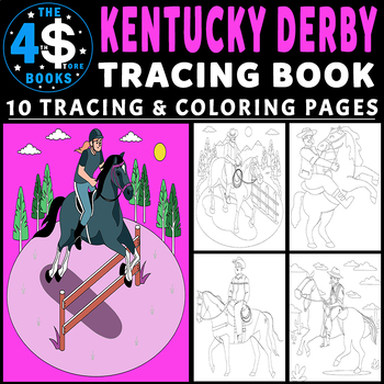 Kentucky derby tracing and coloring pages for kids