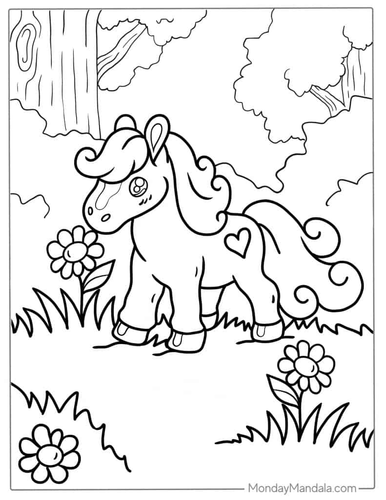 Horse coloring pages free pdf printables