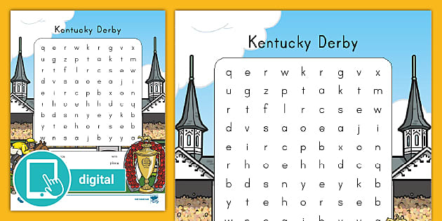 Kentucky derby word search printables usa