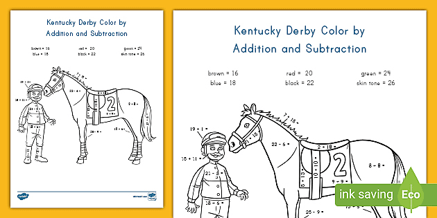 Kentucky derby addition and subtraction usa