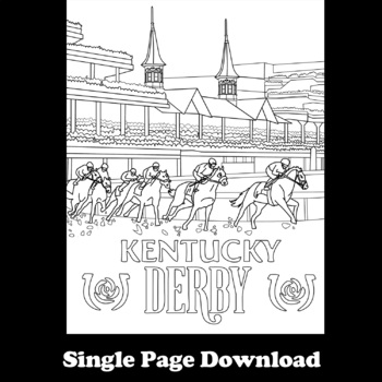 Kentucky derby coloring page by top teaching tidbits tpt