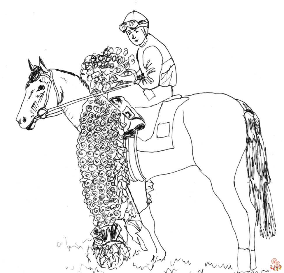 Excitement of kentucky derby with printable coloring pages