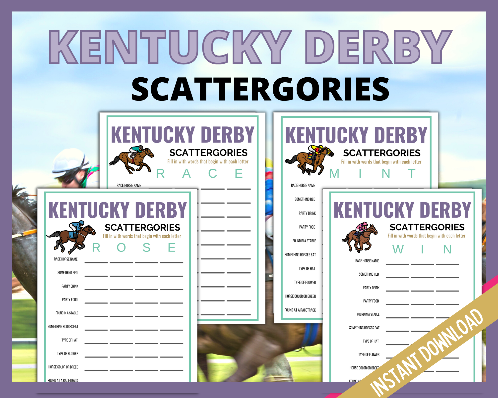 Kentucky derby scattergories