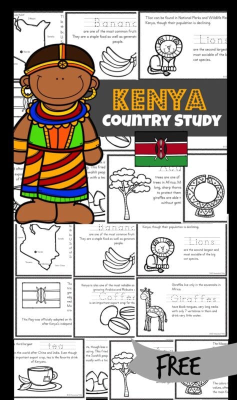 Free kenya for kids printable book mini reader