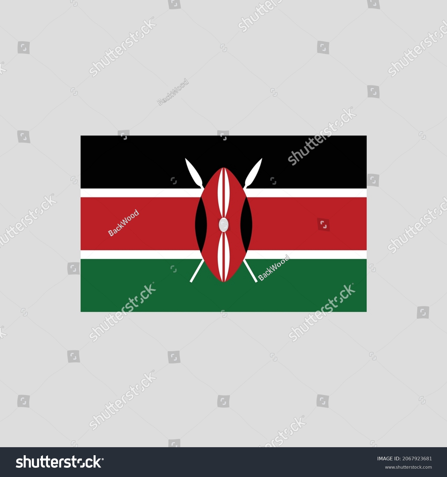 Flag kenya color line element vector stock vector royalty free