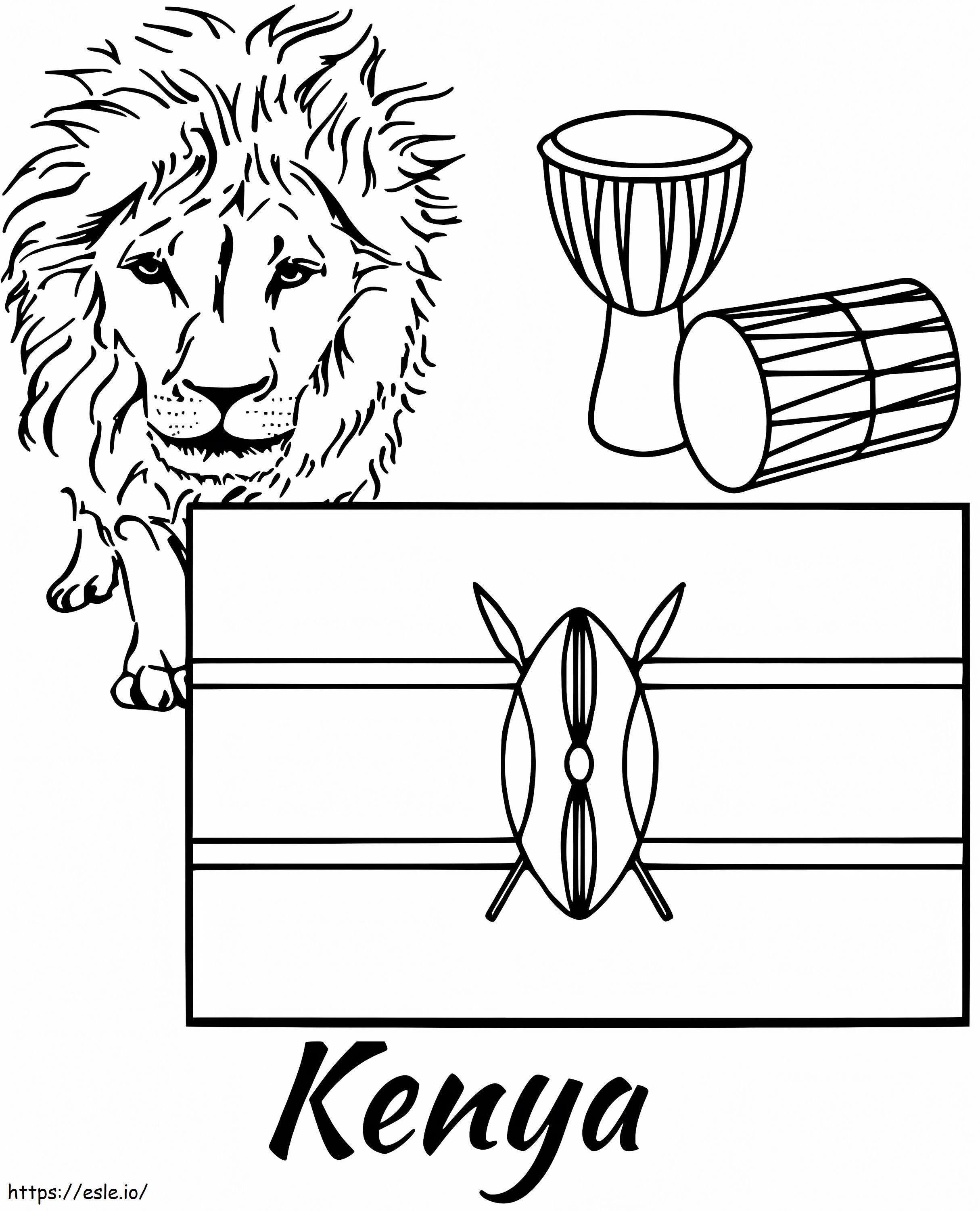 Printable kenya coloring page