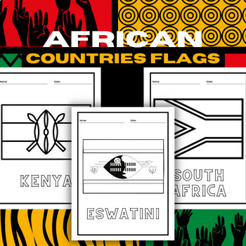 African countries flags coloring pages geography learning resource made by teachers