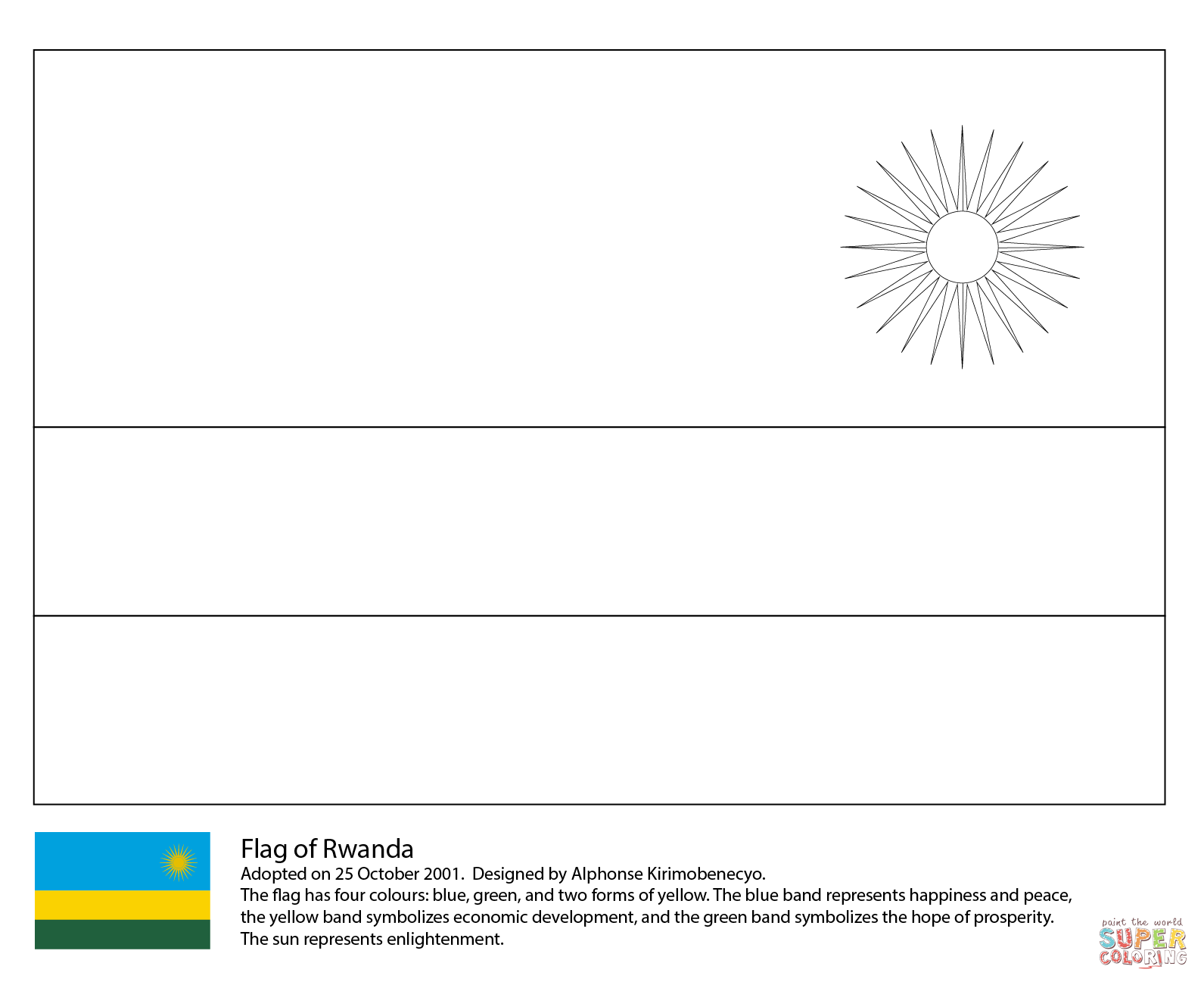 Flag of rwanda coloring page free printable coloring pages