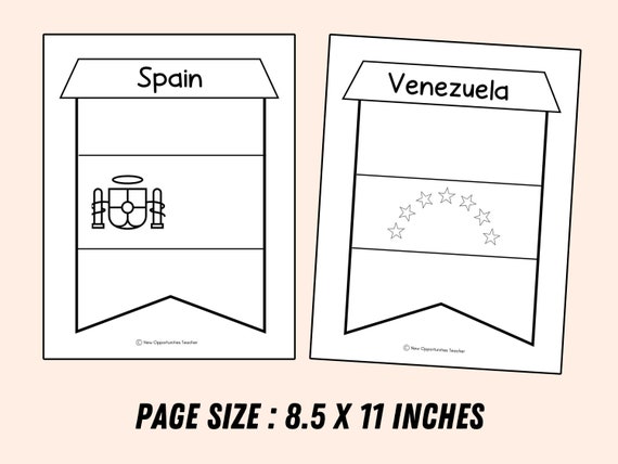 Hispanic country flags coloring pages hispanic heritage month flag bunting to color spanish speaking countries banner coloring activity