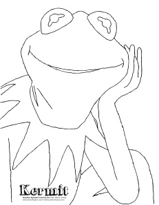 Kermit the frog coloring sheet doodles ave