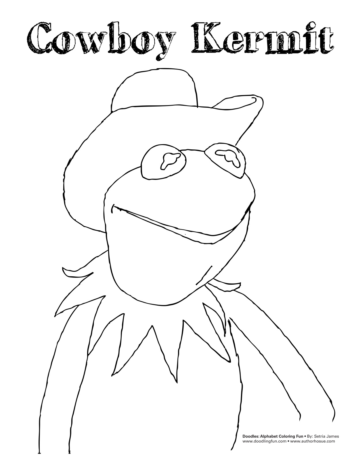 Kermit the frog coloring sheet doodles ave
