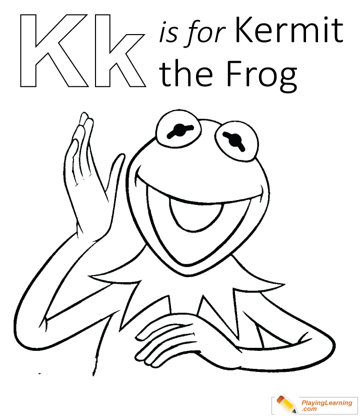K is for kermit the frog coloring page free k is for kermit the frog coloring page