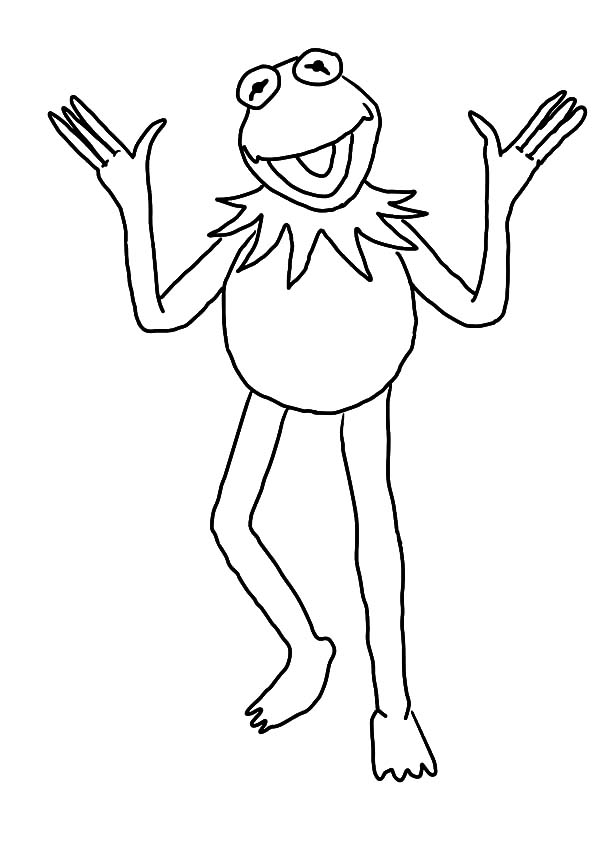 Kermit the frog lift his two hand coloring pages coloring sky