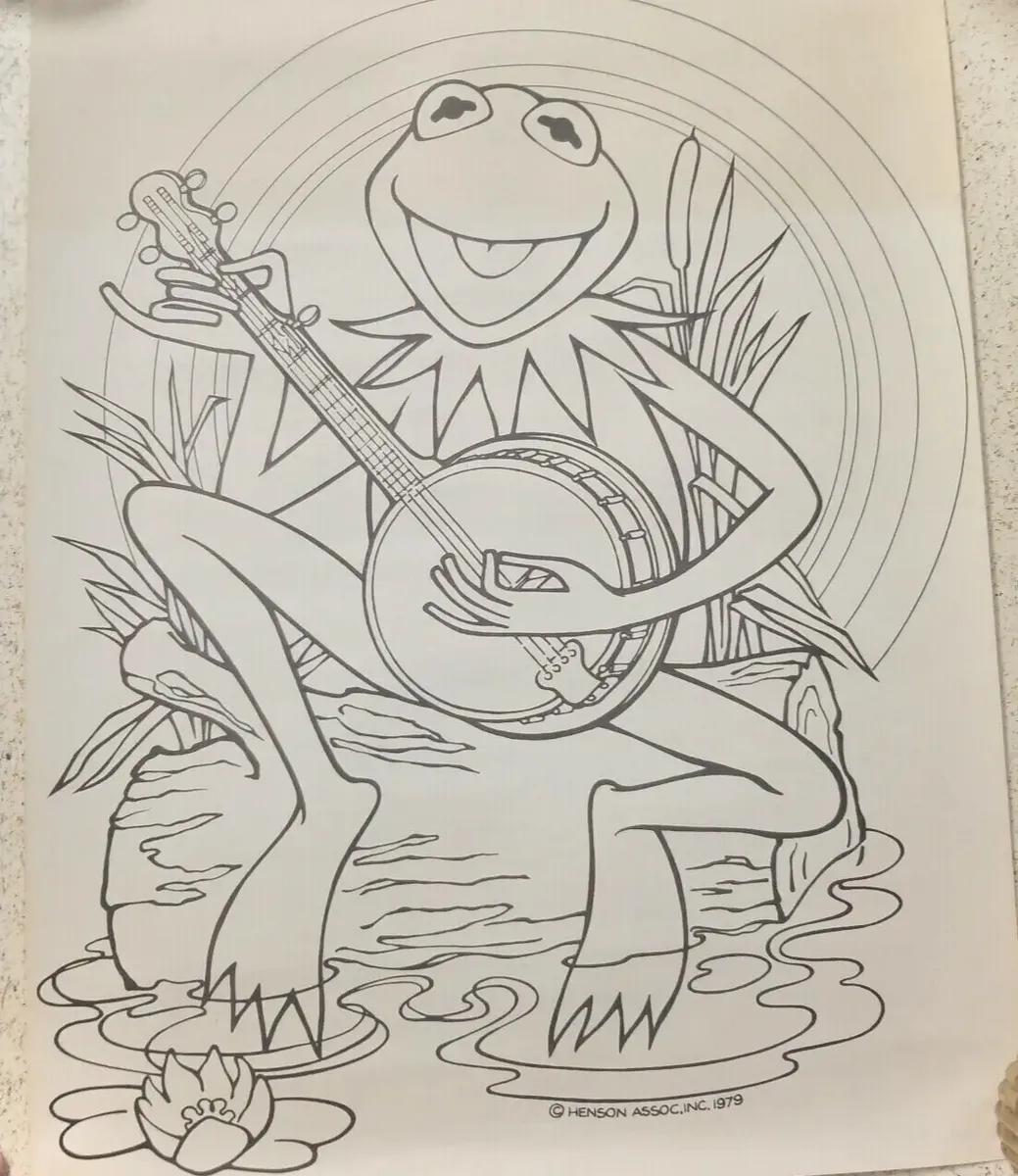 Rare general mills kermit the frog mail away coloring poster mailing tube x