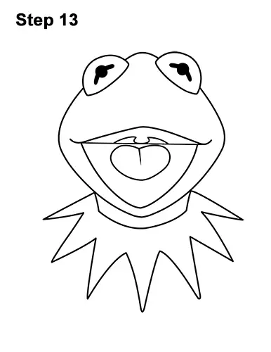How to draw kermit the frog video step