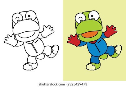 Cute crocodile children coloring book template stock vector royalty free