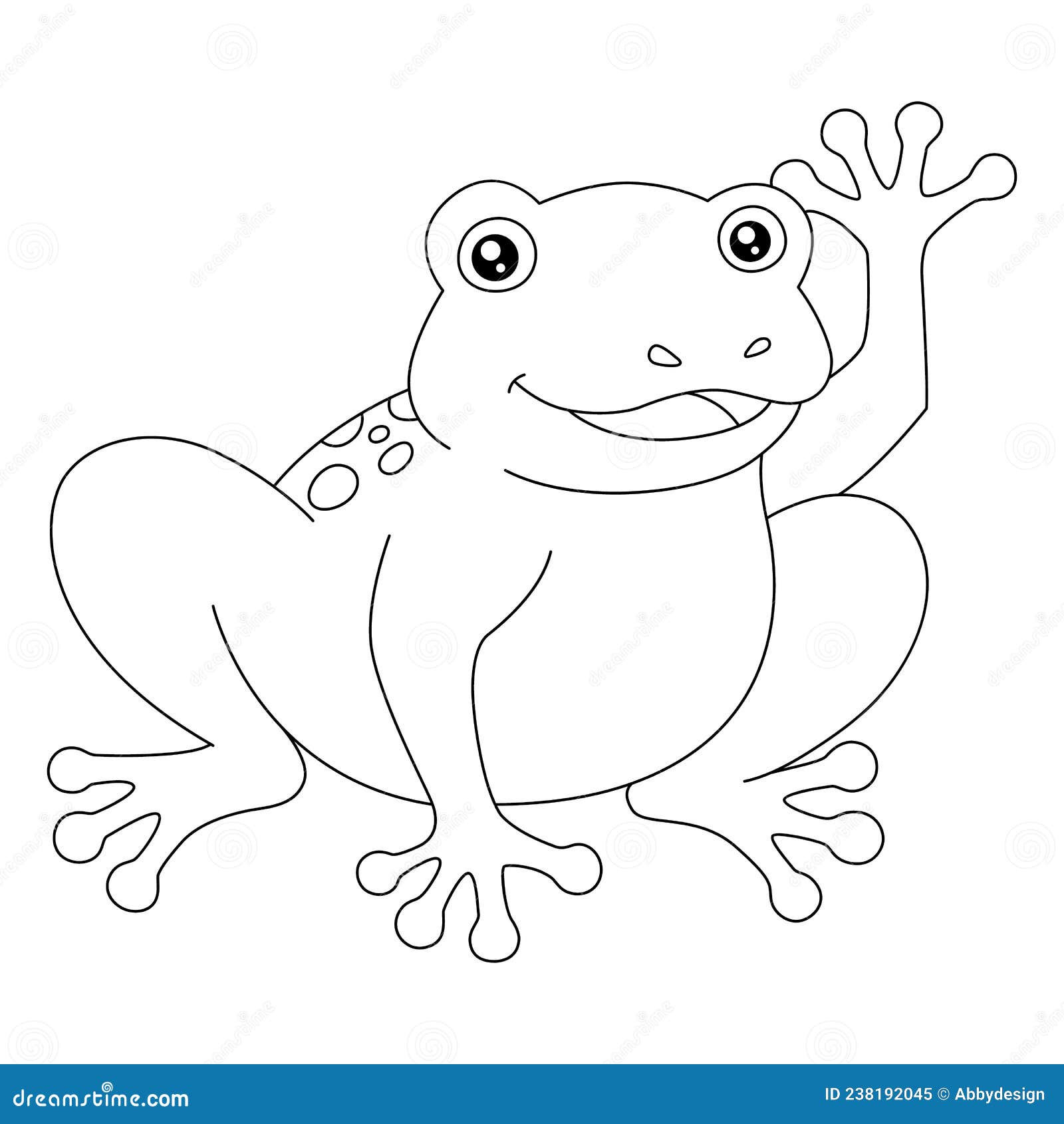 Frog coloring page isolated for kids stock vector