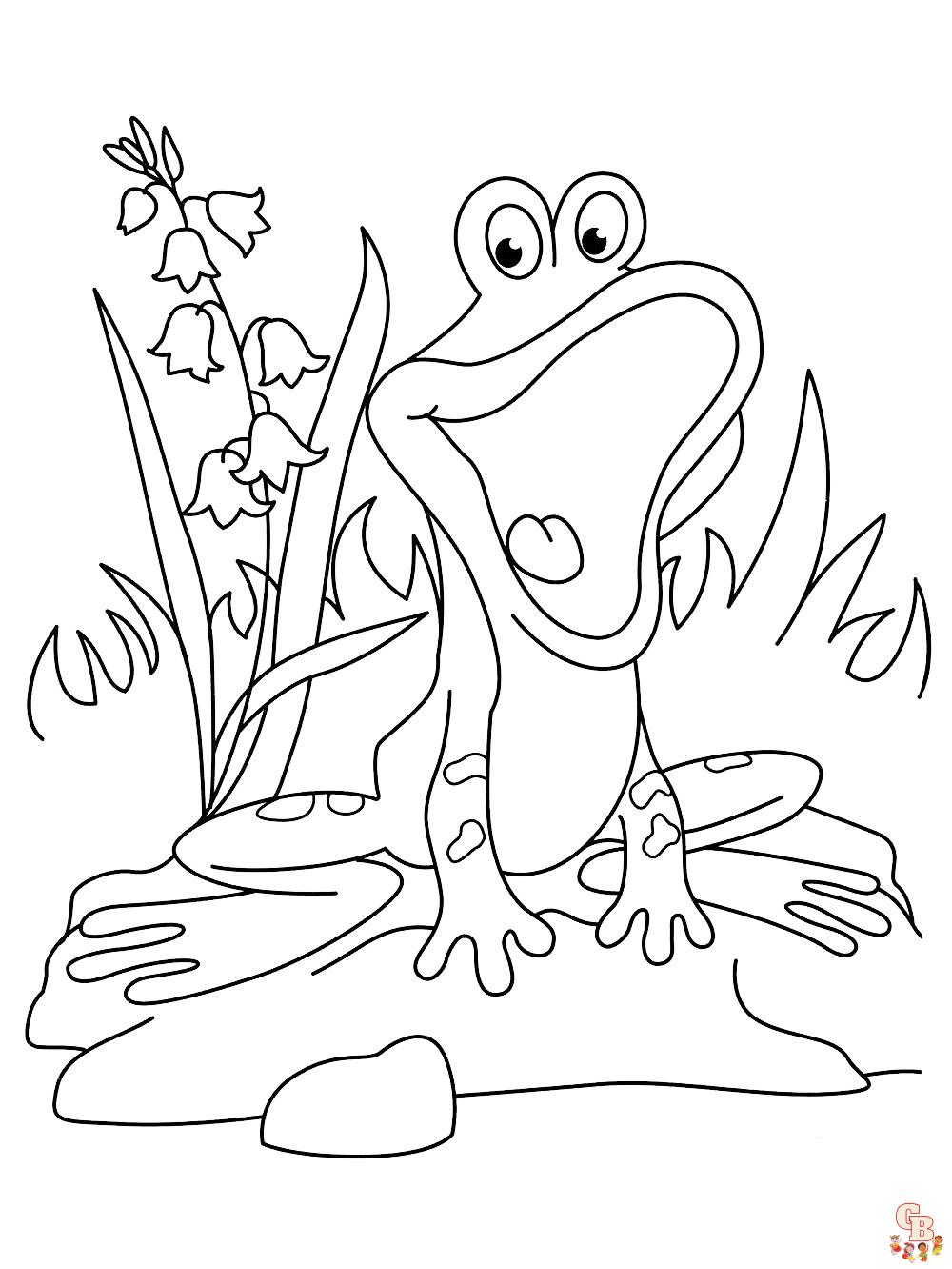 Free printable frog coloring pages by