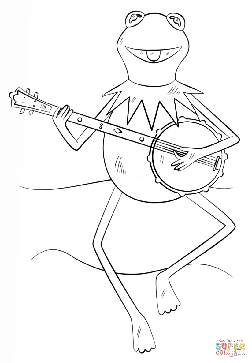 Kermit the frog coloring page free printable coloring pages