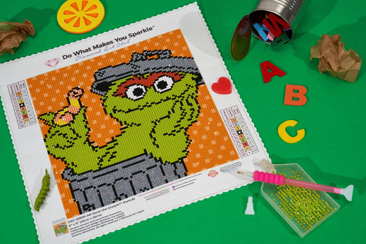 Diamond art club sesa street oscar the grouch portrait â kreative kreations