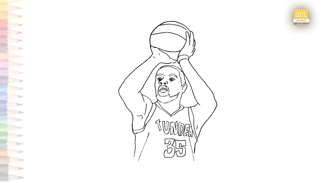 Kevin durant drawing basket ball player drawing easy how to draw kevin durant drawing easy