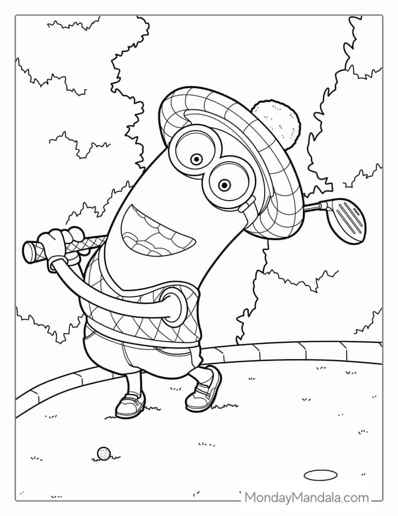 Minion coloring pages free pdf printables